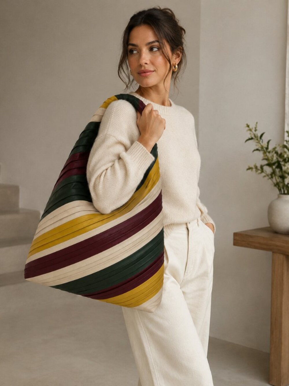 NWT Walter Baker Dakota Multi Pleated Leather Shoulder Hobo Bag MSRP $498
